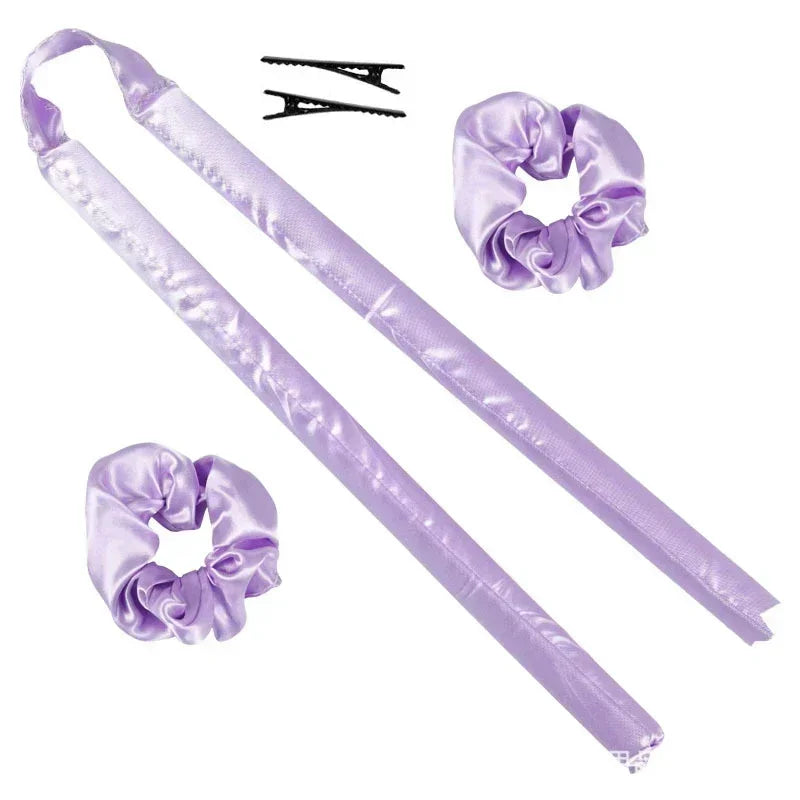 Heatless Curling Rod Headband No Heat Silk Curls Ribbon Hair Rollers Sleeping Soft Headband