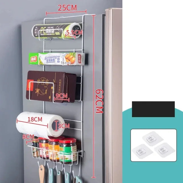 Kitchen Organizer Side Shelf Fridge Wall Hanger Storage Rack Bottle Refrigerator Shelf Spice