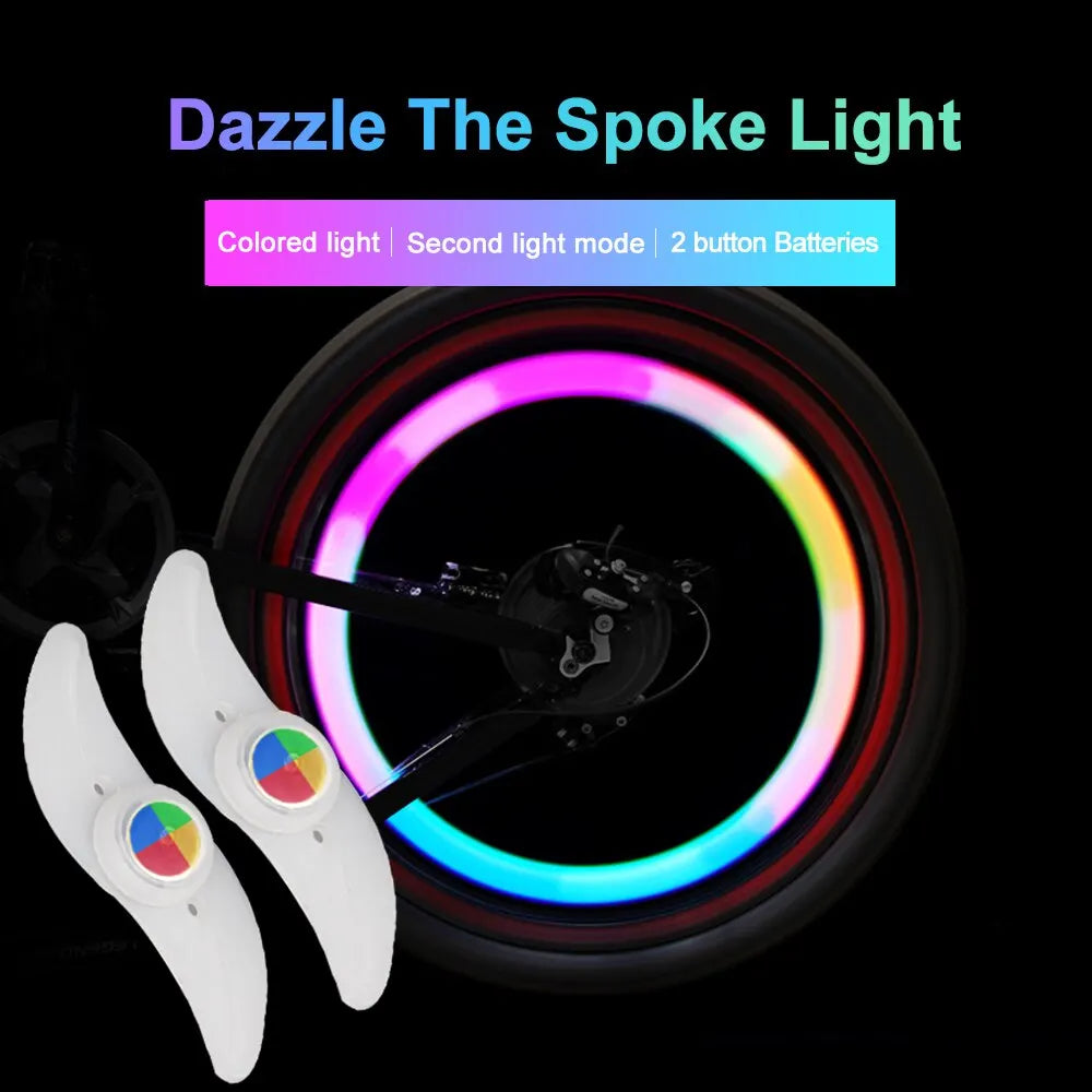 Colorful Bike Wheel Spoke Light Waterproof MTB Balance Bicycle Light LED Tire Flash Lights