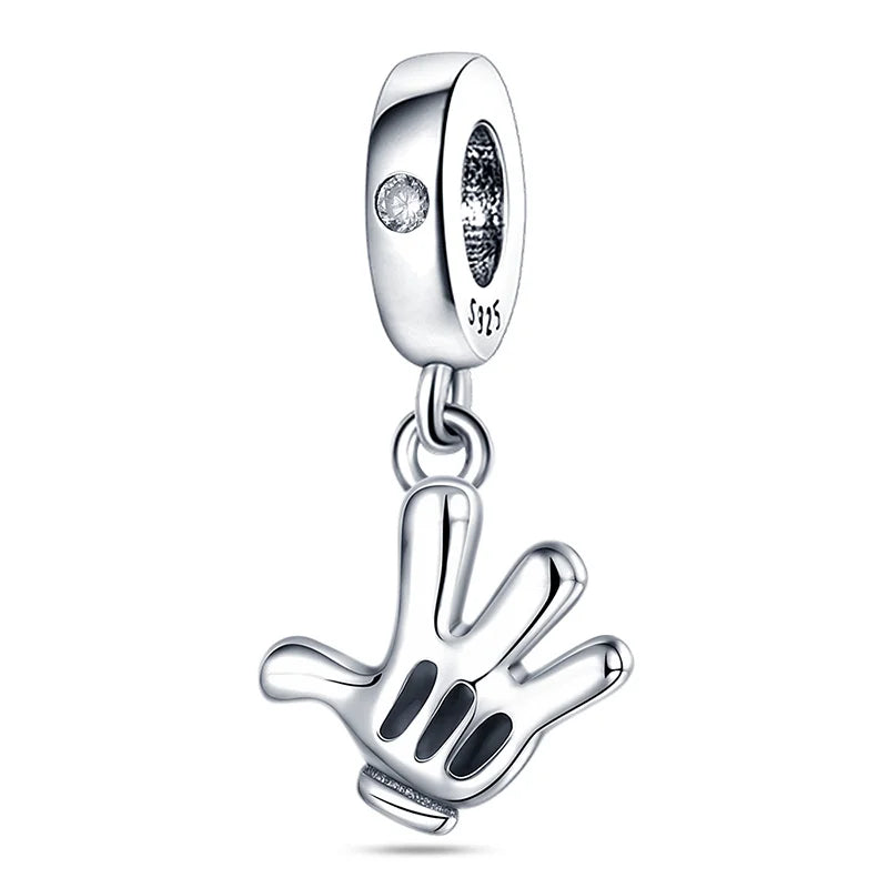 Cute Hand Pendant Charm Beads For Original 3mm 925 Silver Bracelet Necklace DIY