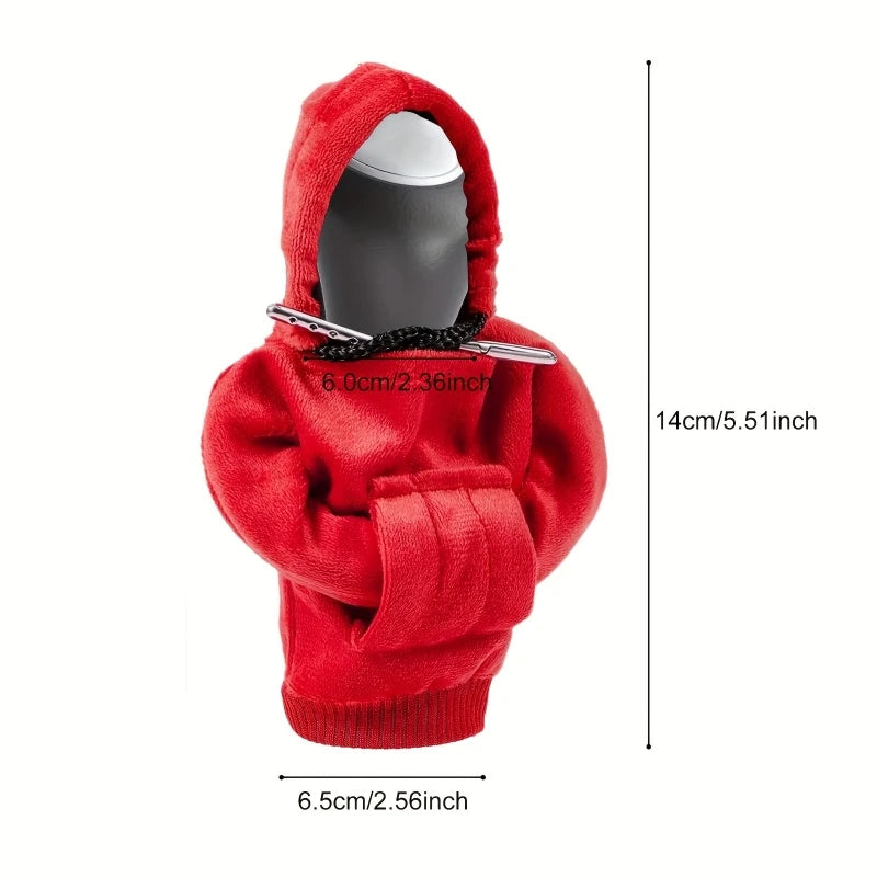 Fashion Mini Hooded Hoodie for Car Shift Lever, Polyester Pullover Headwear, Fit Interior Accessories