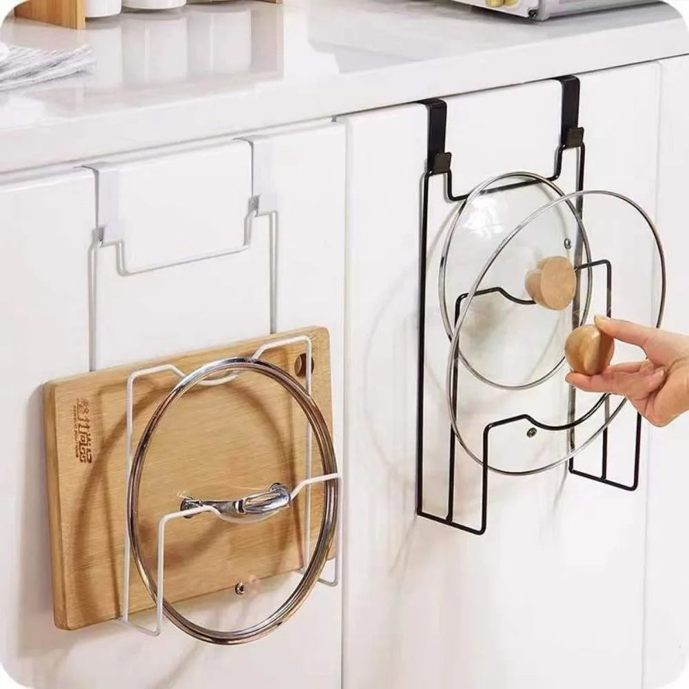 Wall Mounted Pot Cover Rack Suspension Space-saving Cutting Board Drainage Rack Kitchen