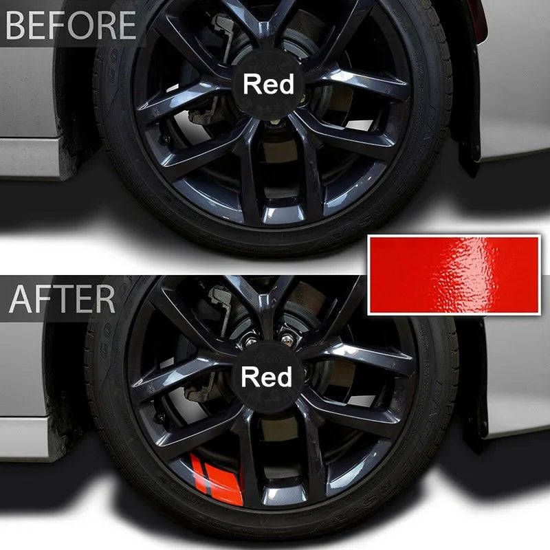 6Pcs Car Sticker Reflective Wheel Hub Decals Resistant Cover Exterior Accessory Car Decor