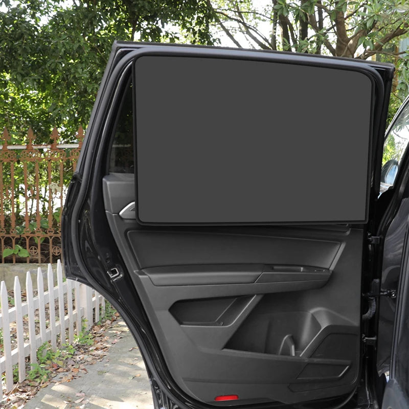 2Pcs Fully Blackout Magnetic Car Curtains Summer Sun Protection 10pcs Strong Magnets