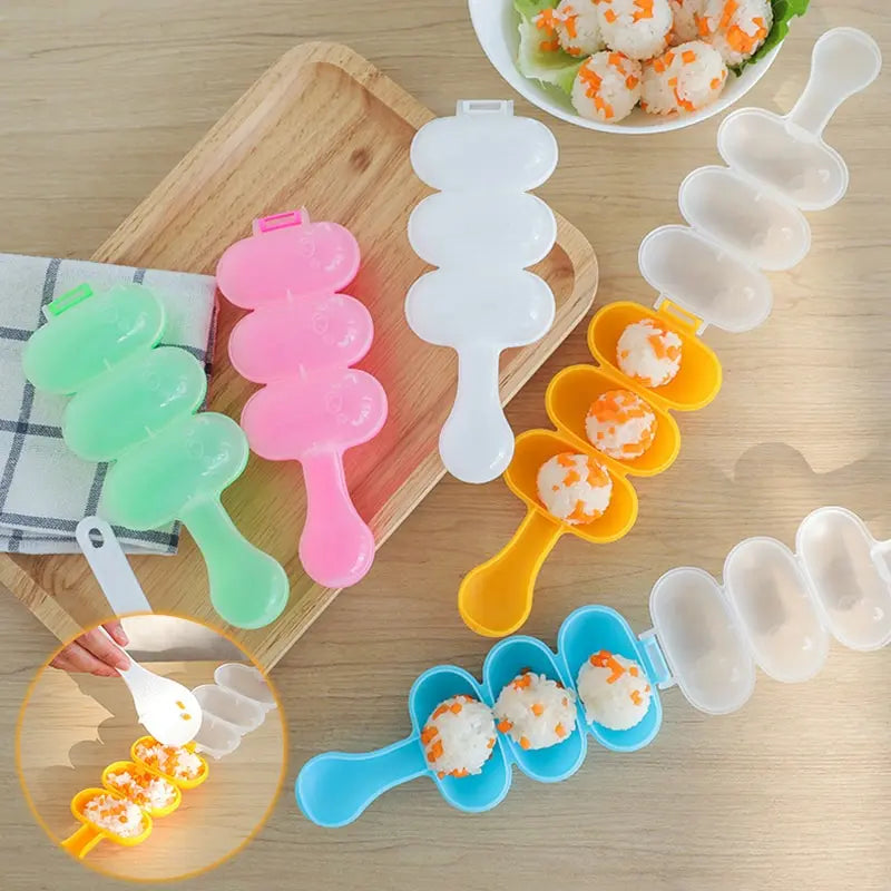 2Pcs/Set Baby Rice Ball Mold Shakers Food Decoration Kids Lunch DIY Sushi Maker Mould