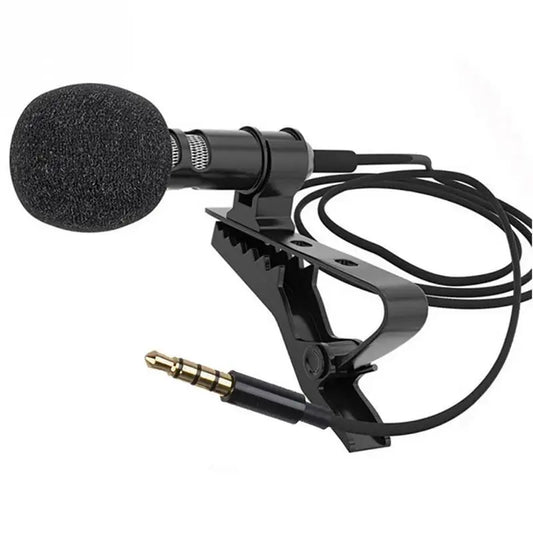 3.5mm Mini Lavalier Microphone Clip on Lapel Mic For Mobile Phone PC Laptop Wired Mic