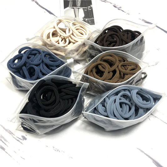 50PCS/100PCS Set Hair Bands for Women Girl Basic Rubber Ties Ropes 4cm