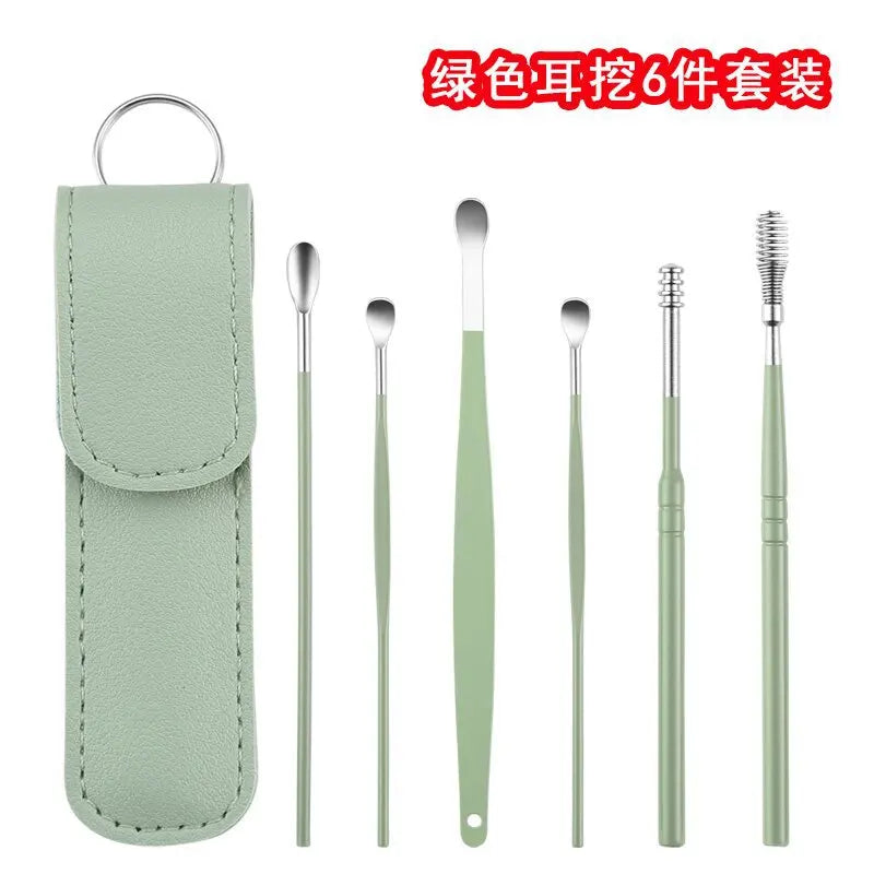 Stainless Steel Earpick Ears Cleaner Spoon Ear pick Ear Wax Removal Tool Kit Ears Spoon Care