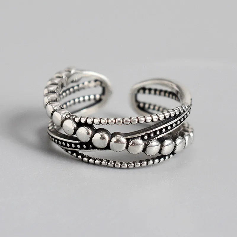 Retro 925 Sterling Silver Rings For Girls  Gothic Accessories Fashion Wedding Jewelry