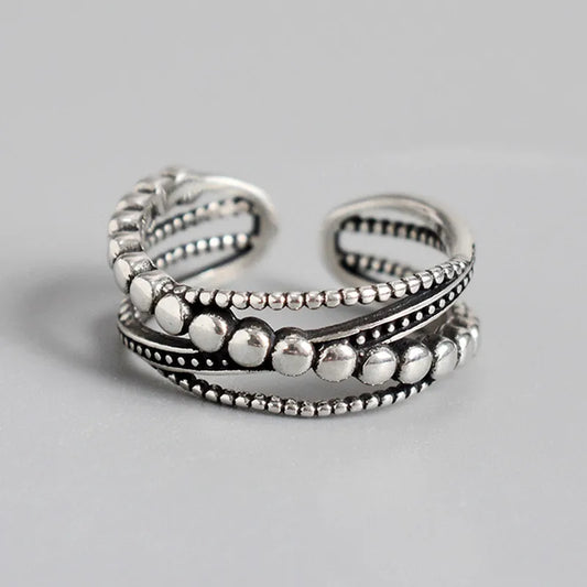 Retro 925 Sterling Silver Rings For Girls  Gothic Accessories Fashion Wedding Jewelry