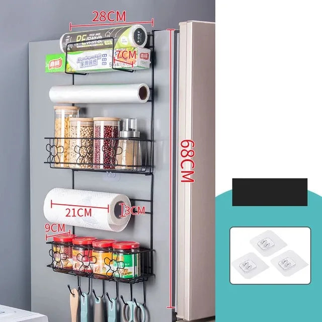 Kitchen Organizer Side Shelf Fridge Wall Hanger Storage Rack Bottle Refrigerator Shelf Spice