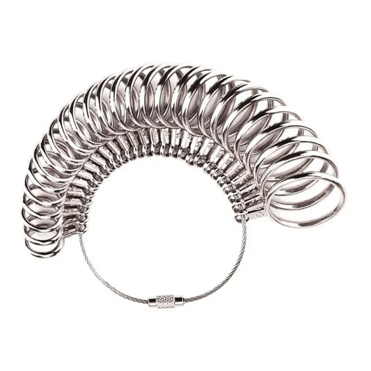 Aluminum Alloy Ring Gauges Sizer Meter Hand Loop Jewellery Measuring Ring Tool