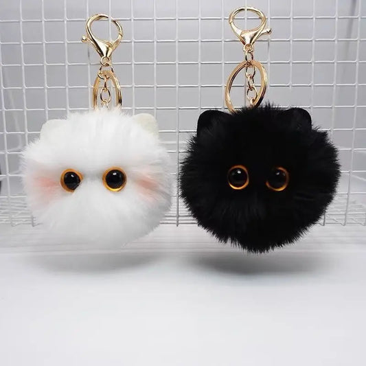 Cute Plush Cat Keychain Cartoon Doll Toy Pendant Keyring For Women Girls