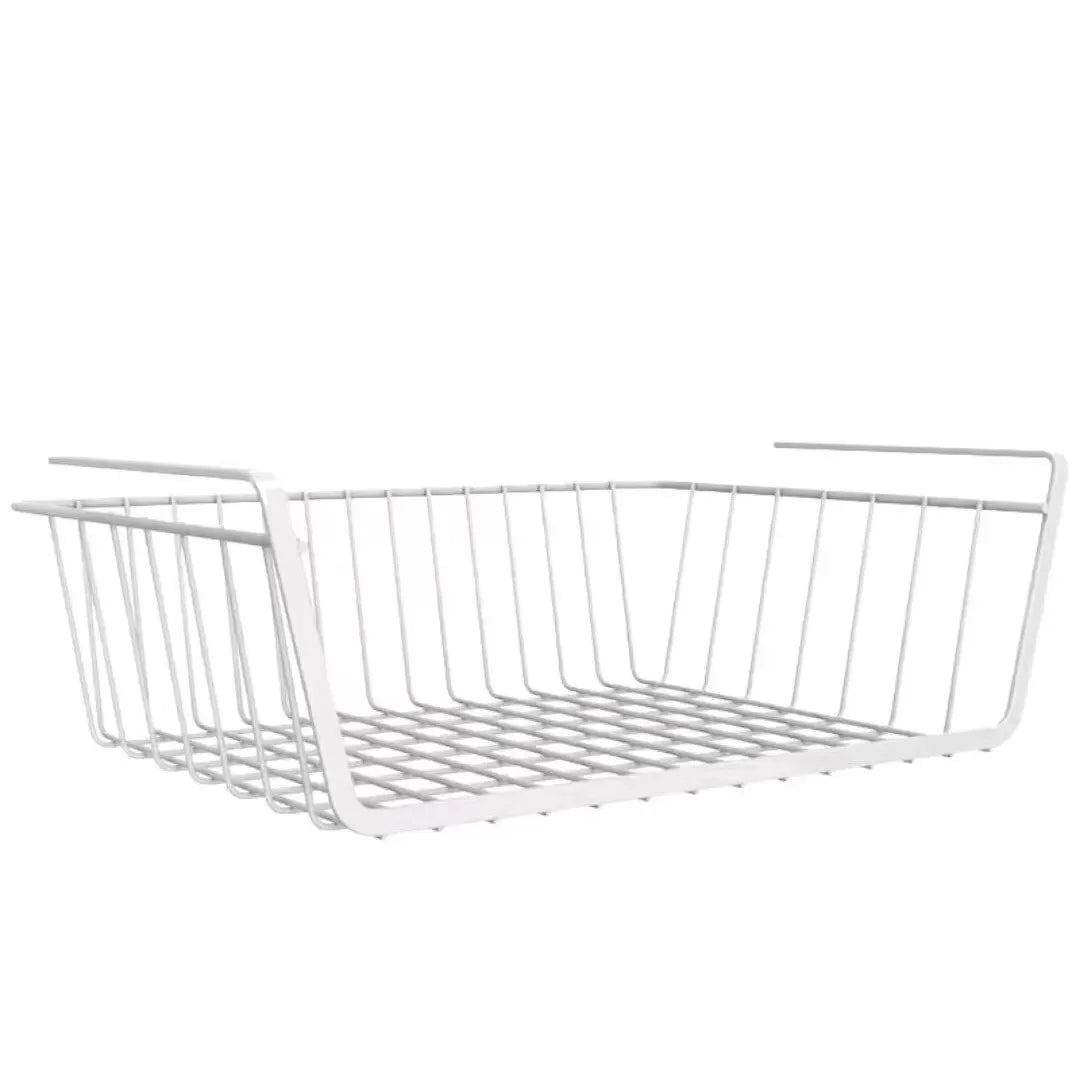 1pc White/Black Hanging Net Basket Iron Material Large Capacity Hanging Under Cabinet