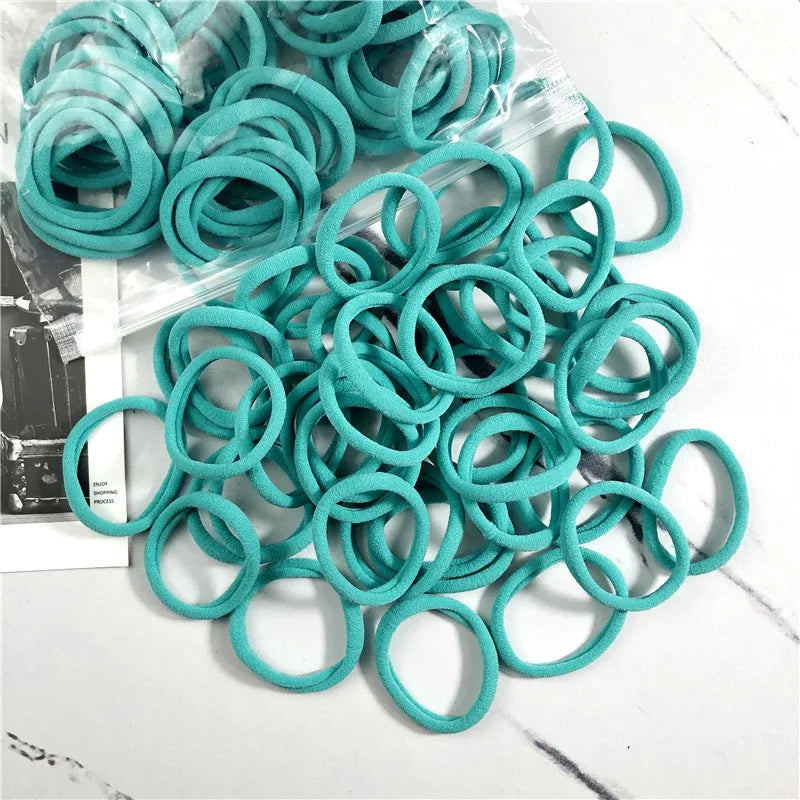 50PCS/100PCS Set Hair Bands for Women Girl Basic Rubber Ties Ropes 4cm