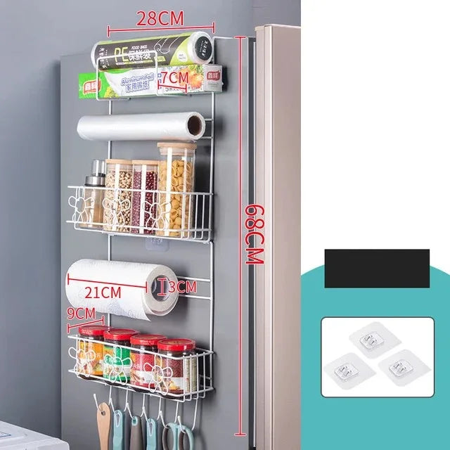 Kitchen Organizer Side Shelf Fridge Wall Hanger Storage Rack Bottle Refrigerator Shelf Spice