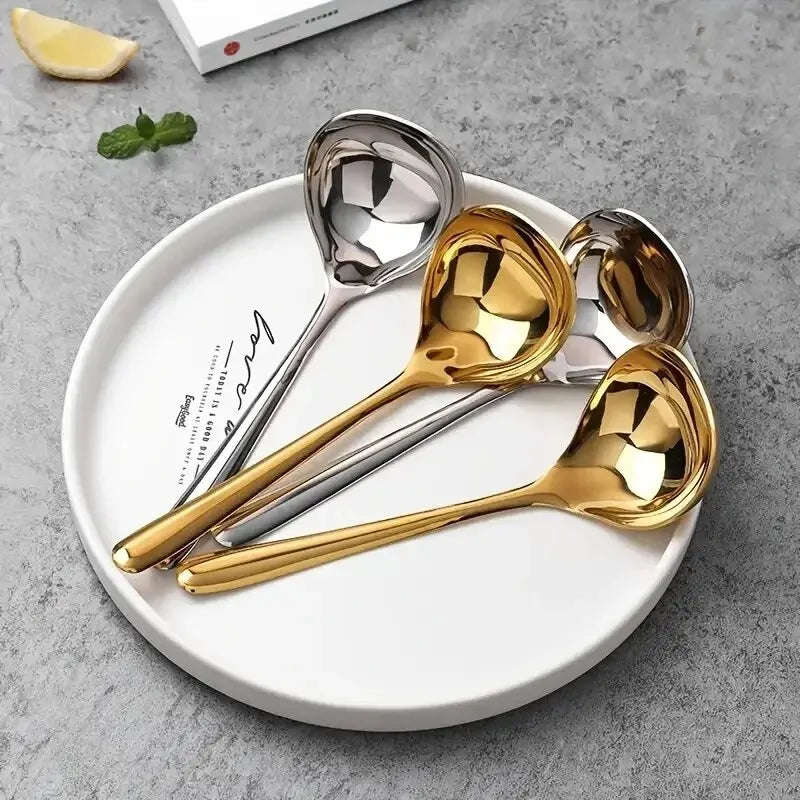 1Pc Stainless Steel Thickening Spoon Creative Long Handle Hotel Hot Pot Spoon Soup Ladle