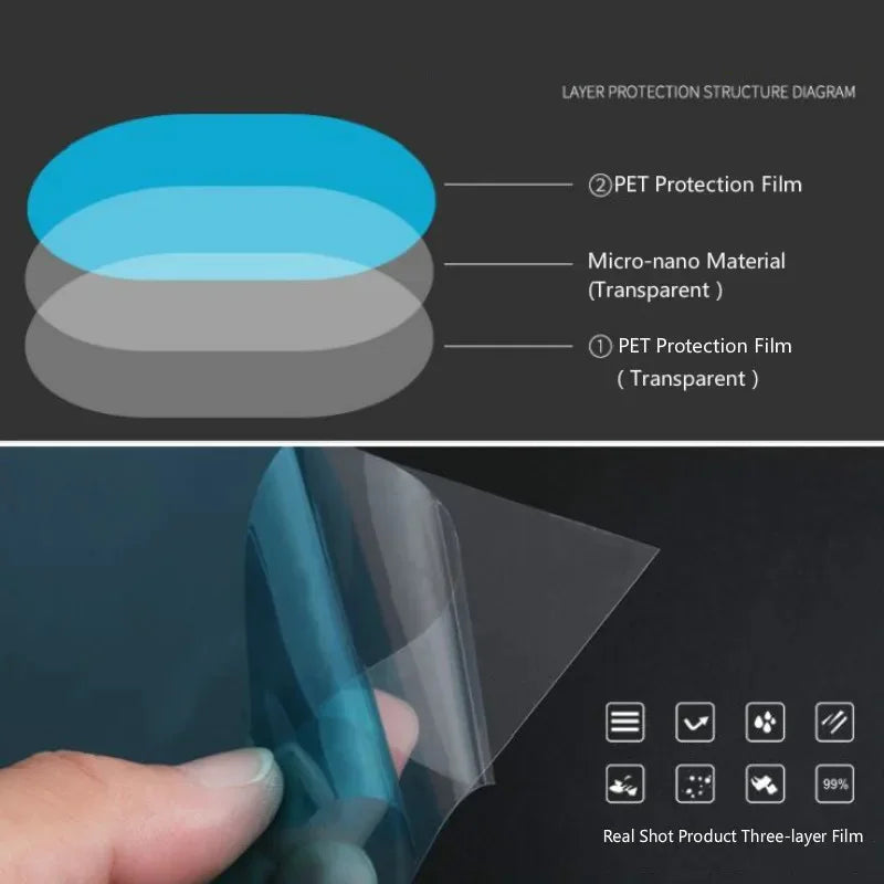 2X Car Mirror Rain-proof Film Car Rearview Mirror Waterproof Film Window Glass Anti-Fog