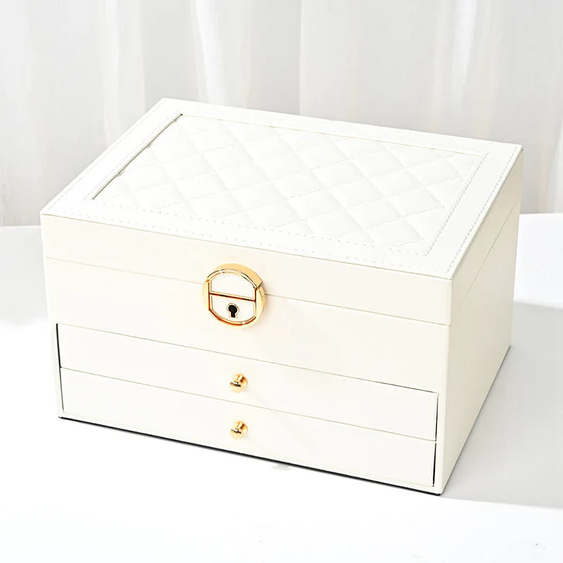 Large Jewelry Storage Box Multi-Layer Organizer For Jewelry Necklace Earring