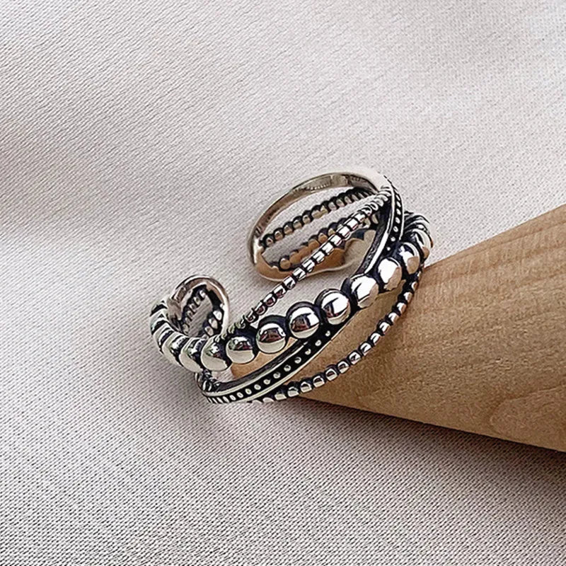 Retro 925 Sterling Silver Rings For Girls  Gothic Accessories Fashion Wedding Jewelry