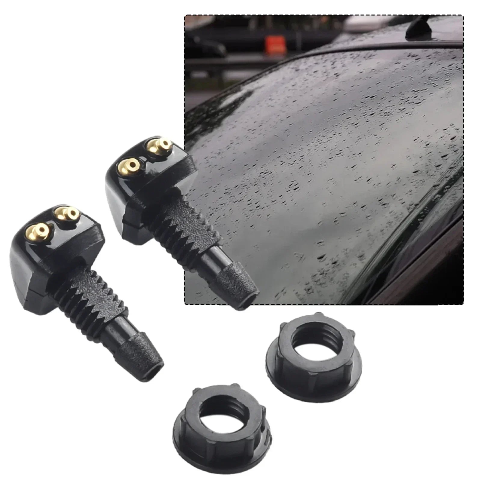 Sale 2PCS Car Windshield Wiper Washer Spray Nozzle Fits Most Car Models Car Dual Holes