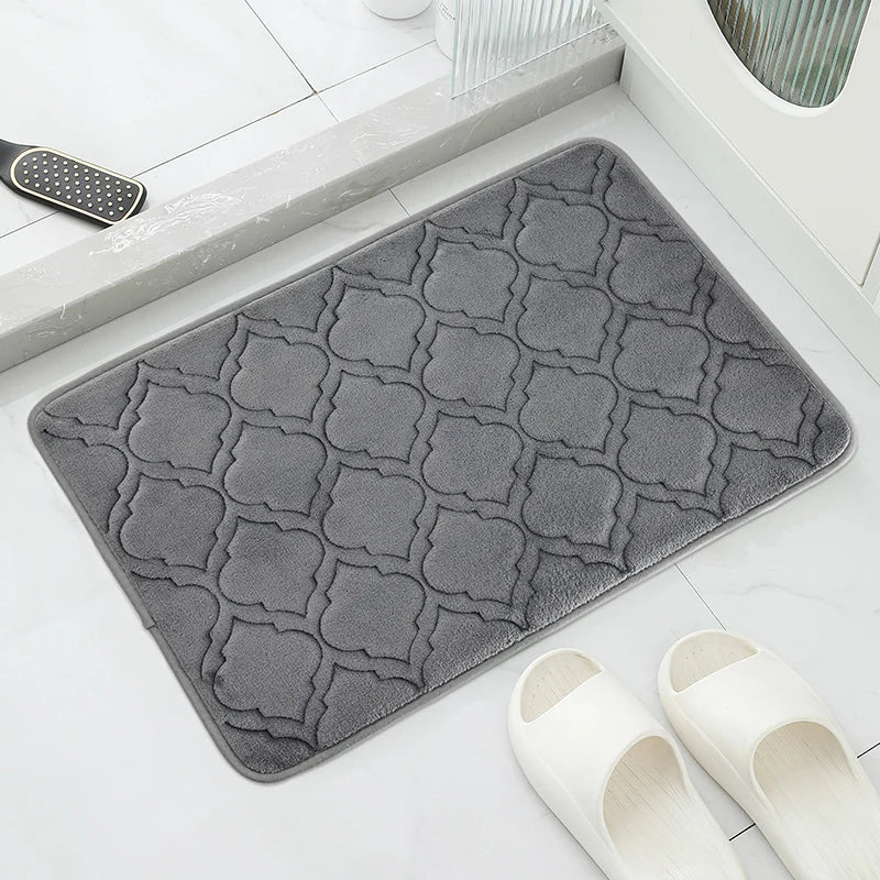 Striped Bath Mat,absorbent Quick-drying Kitchen Carpet,anti-skid Ultra-soft