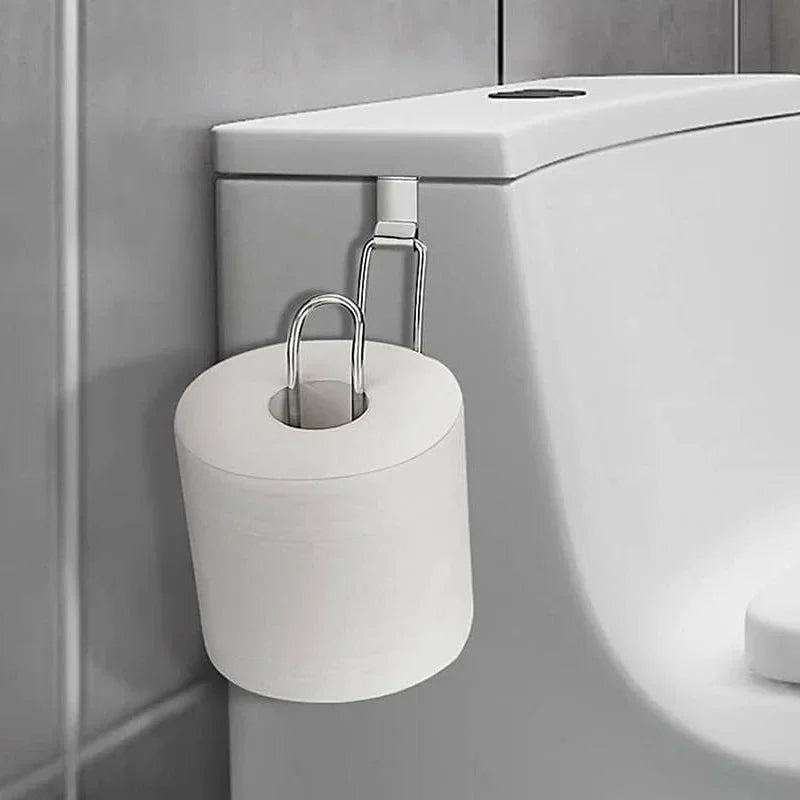 Toilet Paper Holder Self Adhesive Wall Mount No Punching Tissue Towel Roll Dispenser