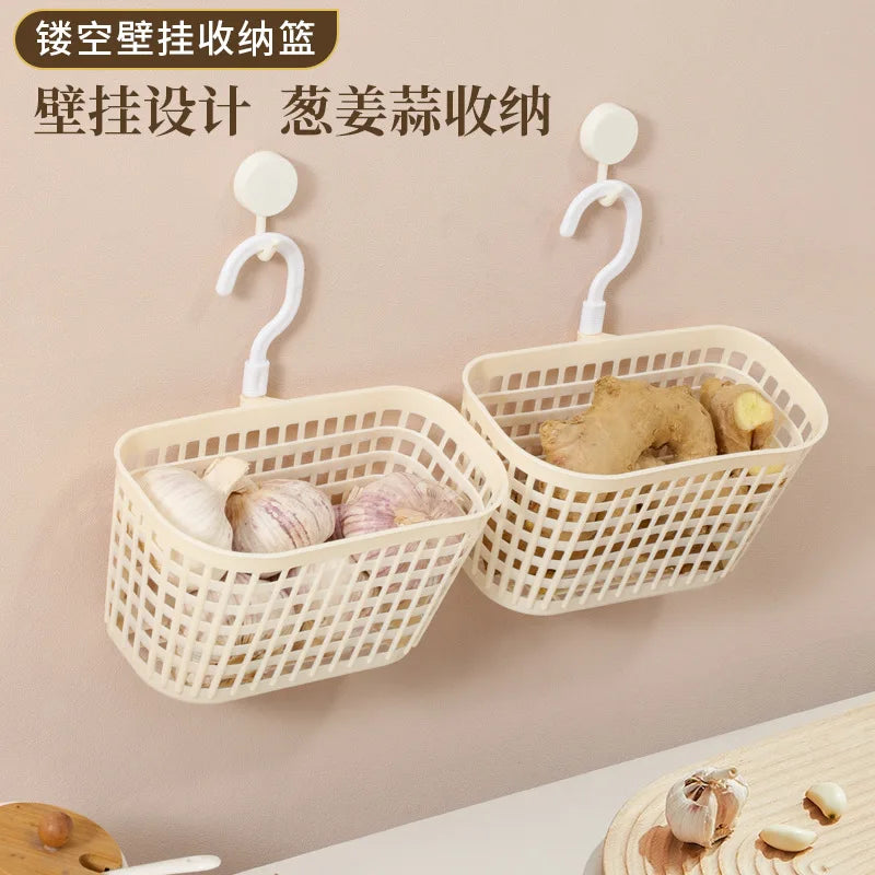 Kitchen Onion Storage Basket Wall-mounted Storage Box Small Rack Bathroom Bedside Hanging