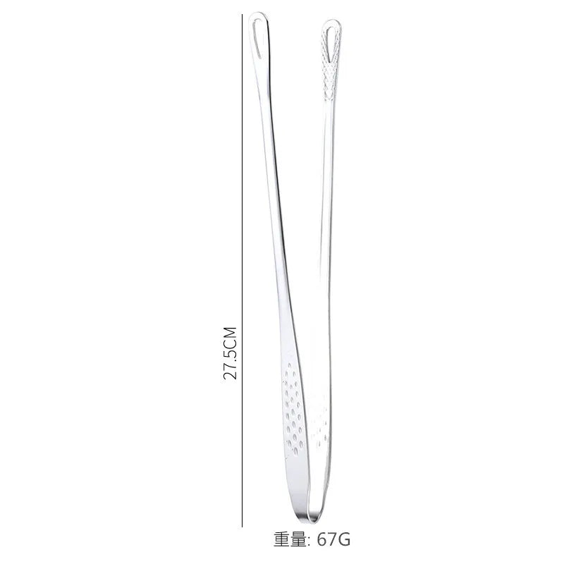 24CM/28CM Stainless Steel Food Tongs Long Handle Non-Slip Barbecue Tongs
