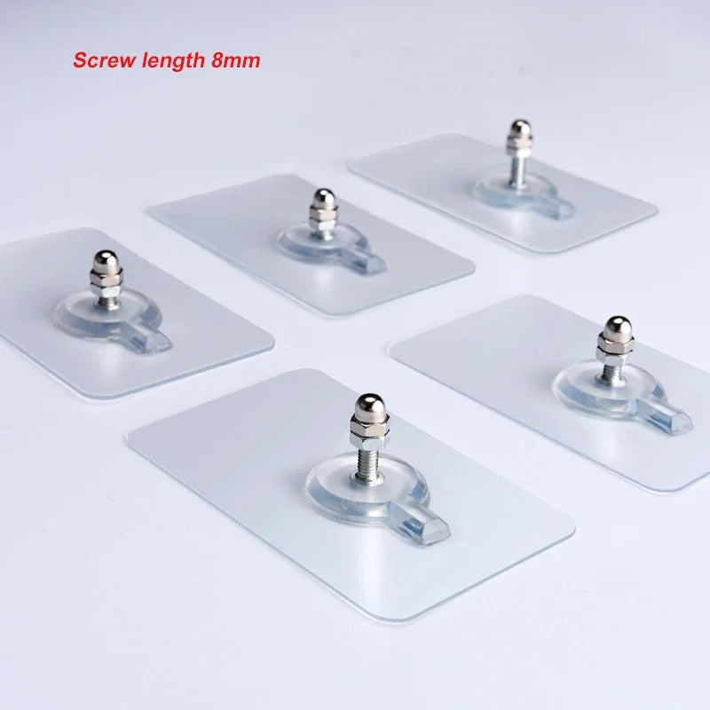 10pcs Punch Free Screws Hook Hanger Screw Free Sticker Wall Adhesive Hooks for Mount Wall
