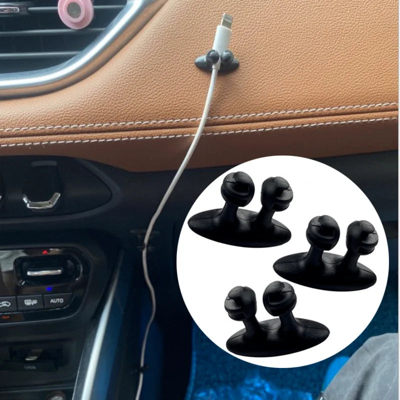 Car Dashboard Phone Charger Cable Manager Hook Headphone Line Organizer Clasp