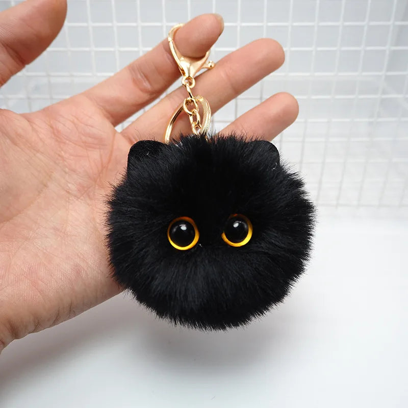 Cute Plush Cat Keychain Cartoon Doll Toy Pendant Keyring For Women Girls