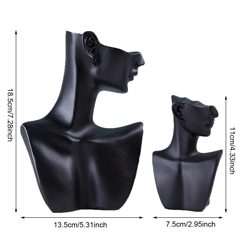 1PCS Resin Side Face Mannequin Jewelry Display Stand Head Bust Portrait