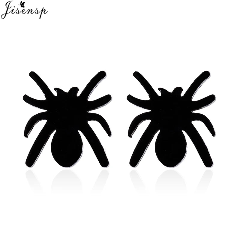 Hiphop Punk Spider Earings Fashion Women Jewelry Small Spider Web Stud Earrings Men