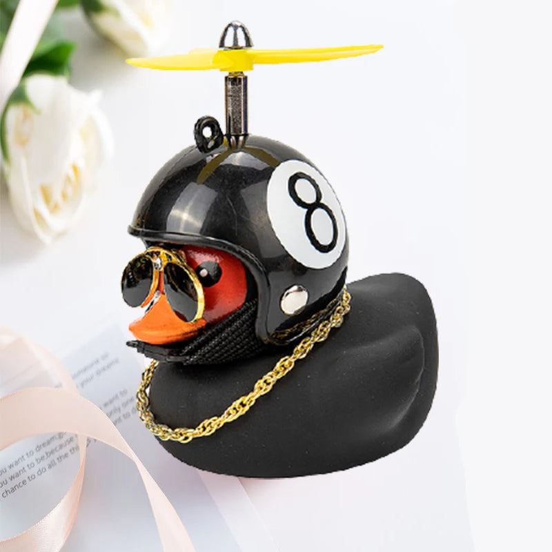 Car Duck With Helmet Broken Wind Pendant Small Yellow Duck Road Bike Motor Helmet Riding