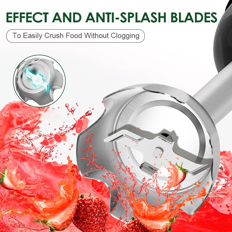 Wancle Electric Immersion Hand Blender Mixer 1000W 5 in 1 Powerful Kitchen Blender