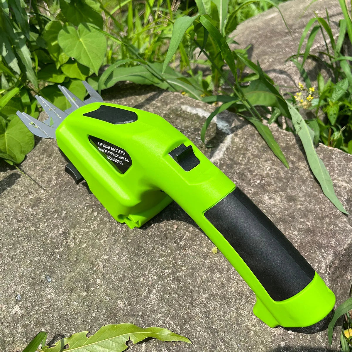 2 In 1 Cordless Electric Hedge Trimmer Rechargeable Handheld Household Lawn Shrub Weeding