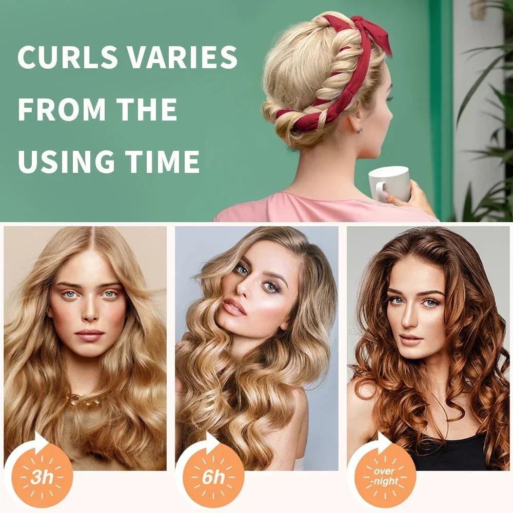 Heatless Curling Rod Headband No Heat Hair Curler Lazy Hair Rollers Soft Hair Curlers