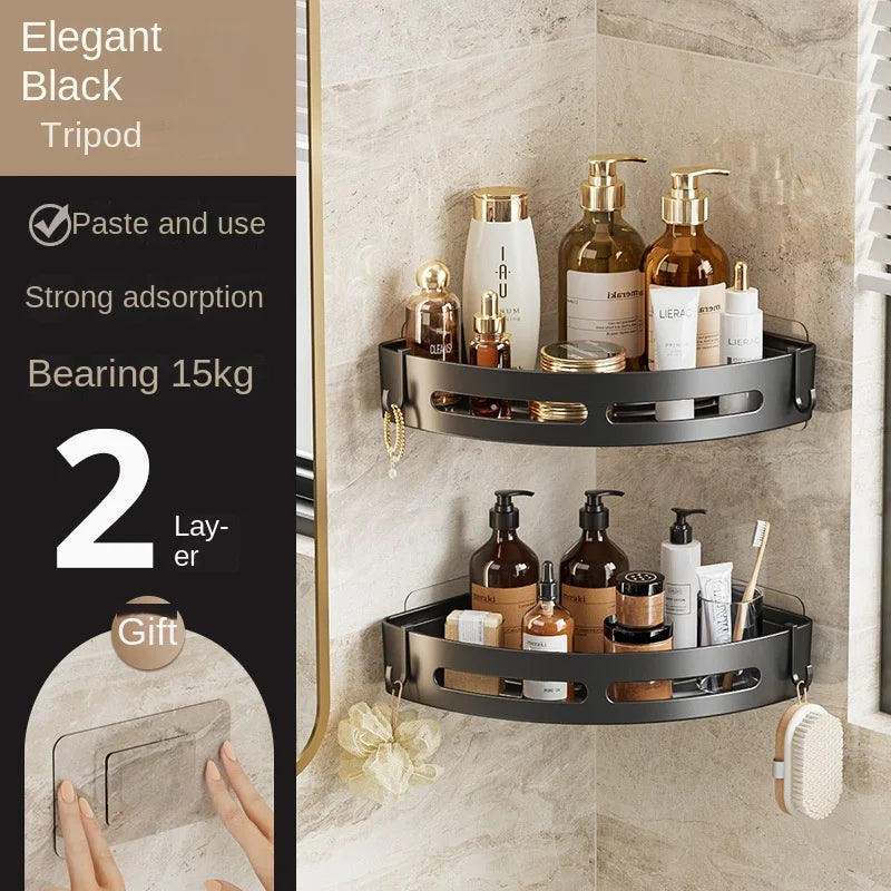 1/2/3pcs Adhensive Bathroom Shampoo Holder Shower Caddy Shelves Storage No Drill Shelf